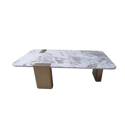 Union Coffee Table - White/Antique Bronze