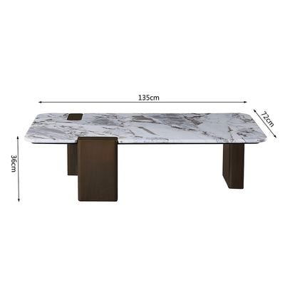 Union Coffee Table - White/Antique Bronze