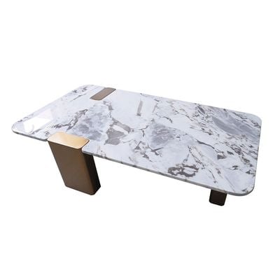 Union Coffee Table - White/Antique Bronze