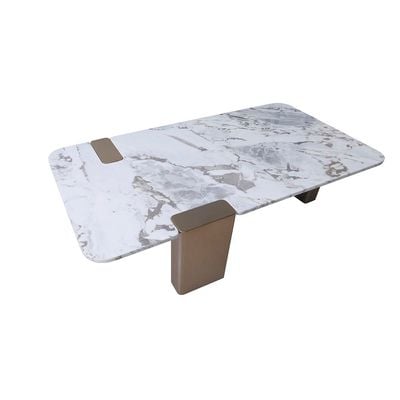 Union Coffee Table - White/Antique Bronze