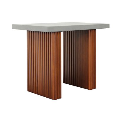 Zenith End Table- Grey / Walnut