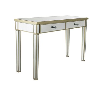 Rizza Console Table W/  Mirror- Glass / Beige