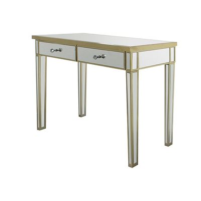 Rizza Console Table W/  Mirror- Glass / Beige