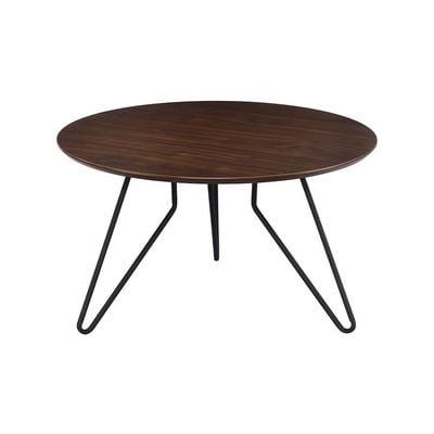 Jace Round Coffee Table - Walnut / Black