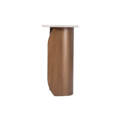 Skylar Ceramic Console Table - Beige/Brushed Brass