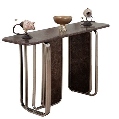 Devibar Console Table - Brown/Silver