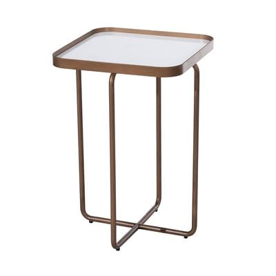 Blanca Set Of 3 Nesting Table - White/Black/Brushed Brass