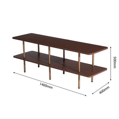 Belosie Sofa Table - Brown/Brushed Brass