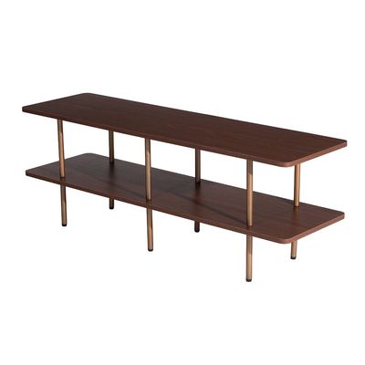 Belosie Sofa Table - Brown/Brushed Brass