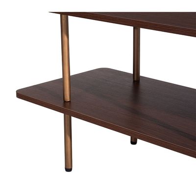 Belosie Sofa Table - Brown/Brushed Brass