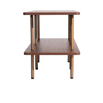 Belosie Sofa Table - Brown/Brushed Brass