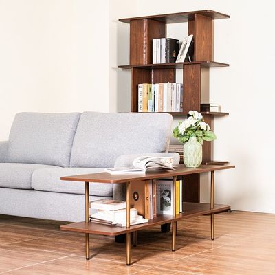 Belosie Sofa Table - Brown/Brushed Brass