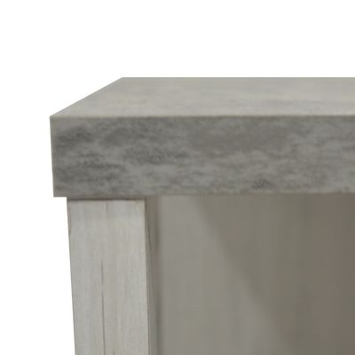 Zenith End Table-White Oak+Cement