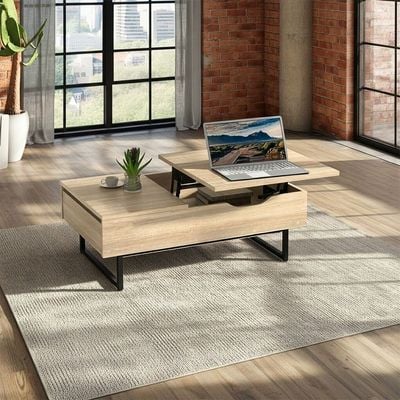 Costal Lift Top Coffee Table w/Drawer  - Sonoma Oak/Black