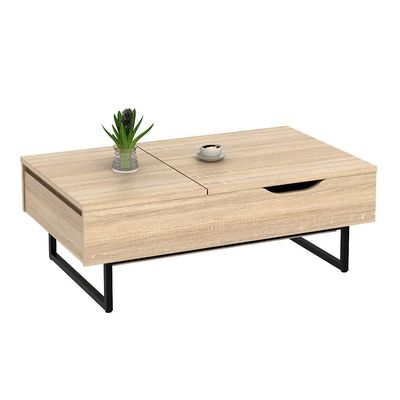 Costal Lift Top Coffee Table w/Drawer  - Sonoma Oak/Black