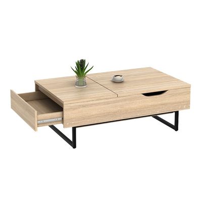 Costal Lift Top Coffee Table w/Drawer  - Sonoma Oak/Black