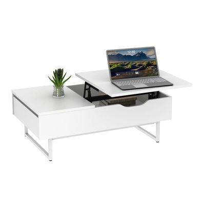 Costal Lift Top Coffee Table w/Drawer  - White