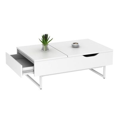 Costal Lift Top Coffee Table w/Drawer  - White