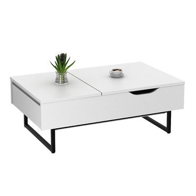 Costal Lift Top Coffee Table w/Drawer  - White/Black