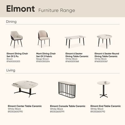 Elmont Console table Ceramic- White/Black