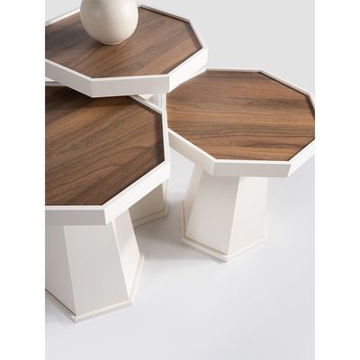Pyramid Set of 3 Nest of Table - Ivory / Moonstone 