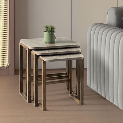 Elsberg Set of 3 Nest of Table - Grey