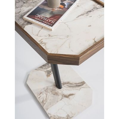 Havuzlu Side Table - White/Walnut 