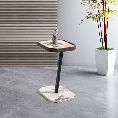 Havuzlu Side Table - White/Walnut 