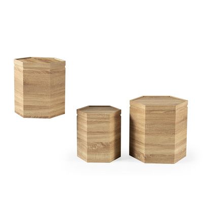 Lupi Set of 3 Nest of Table - Oak