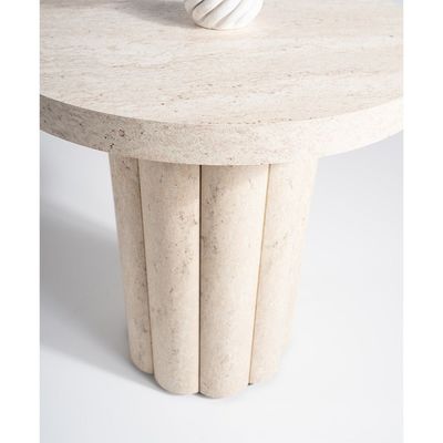 Rundel Round End Table - Cream