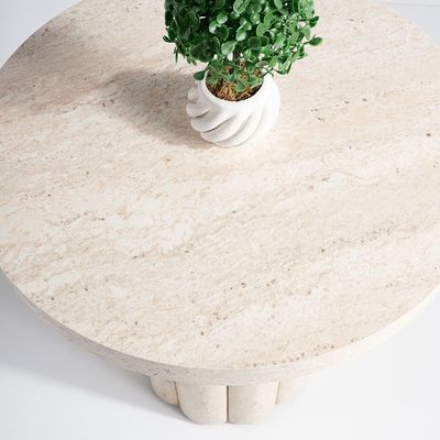 Rundel Round End Table - Cream