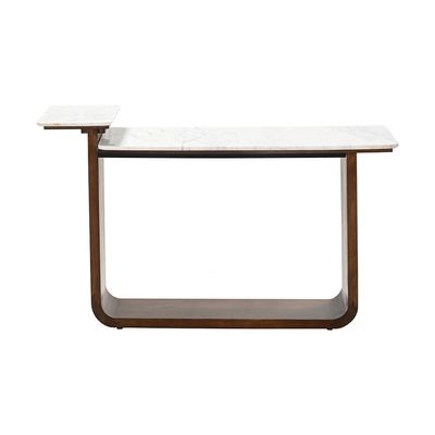 Ashlan Marble Top Console Table - White/Oak