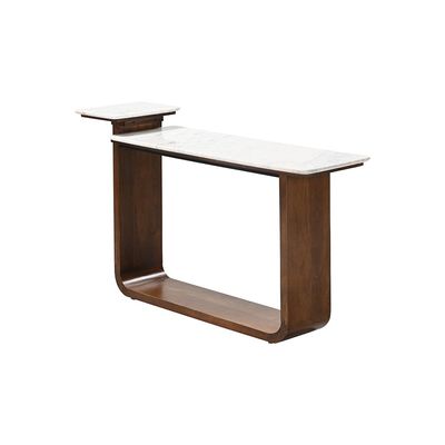 Ashlan Marble Top Console Table - White/Oak