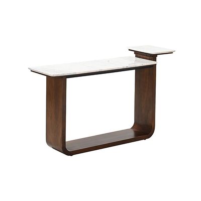 Ashlan Marble Top Console Table - White/Oak