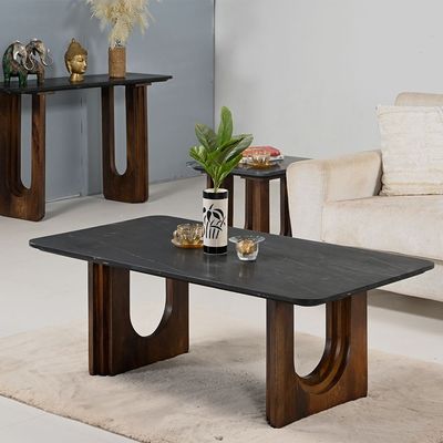 Malmo Marble Top Coffee Table - Black/Walnut