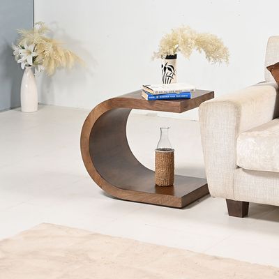 Yareli Wooden End Table - Walnut