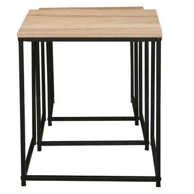 Mayville Set Of 3 Nest Of Table - Oak/Black Mayville Set Of 3 Nest Of Table - Oak/Black