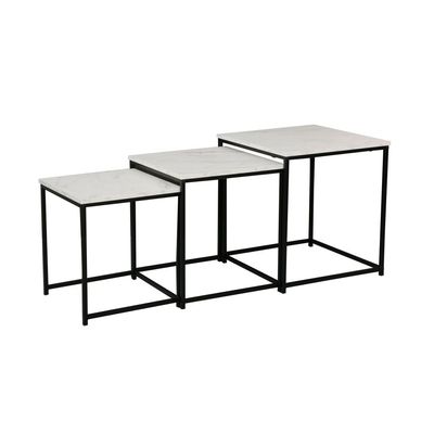 Mayville Set Of 3 Nest Of Table - White/Black