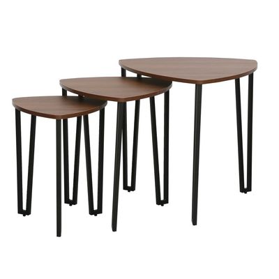 Asgard Set Of 3 Nest Of Table - Walnut/Black
