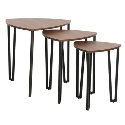 Asgard Set Of 3 Nest Of Table - Walnut/Black
