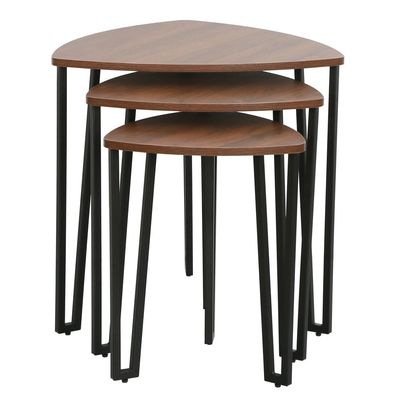 Asgard Set Of 3 Nest Of Table - Walnut/Black