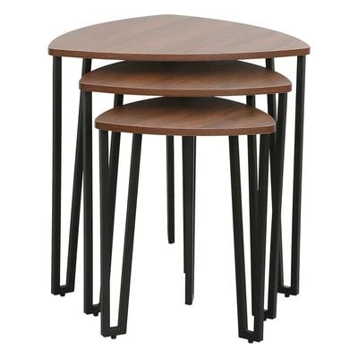 Asgard Set Of 3 Nest Of Table - Walnut/Black