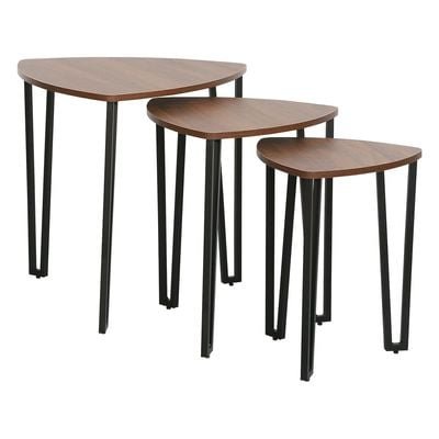 Asgard Set Of 3 Nest Of Table - Walnut/Black
