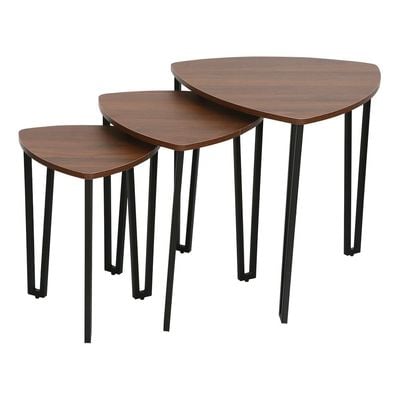 Asgard Set Of 3 Nest Of Table - Walnut/Black