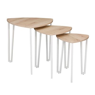 Asgard Set Of 3 Nest Of Table -Oak/White