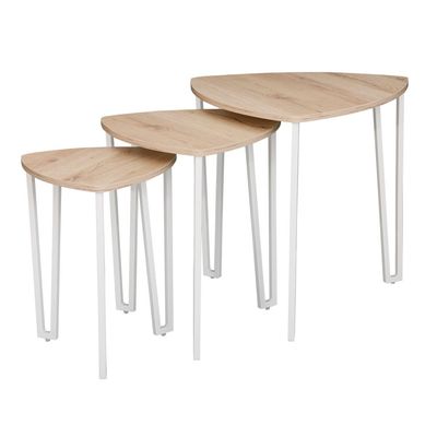 Asgard Set Of 3 Nest Of Table -Oak/White