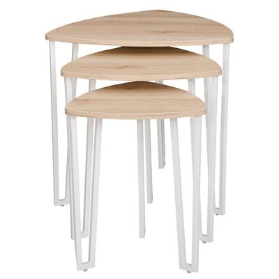 Asgard Set Of 3 Nest Of Table -Oak/White
