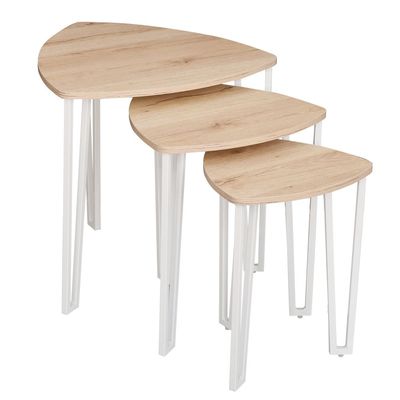 Asgard Set Of 3 Nest Of Table -Oak/White