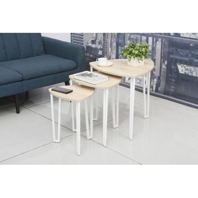 Asgard Set Of 3 Nest Of Table -Oak/White