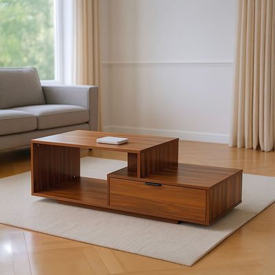 Ecrin Coffee Table W/ Drawer-  Dark Walnut